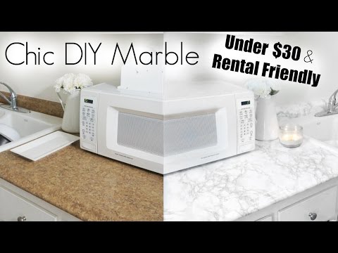 View of DIY Marble | Apartment Kitchen Makeover | DIYTipsWorld.com